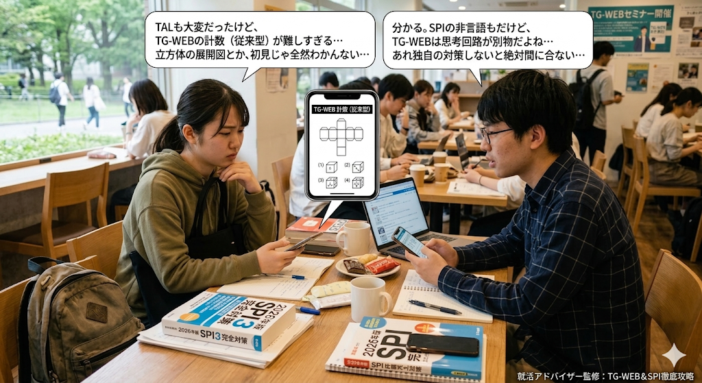 就活生が「SPIより遥かに難しい」「初見では絶対に解けない」と絶望する最難関の適性検査、それが**TG-WEB(ティージーウェブ)**